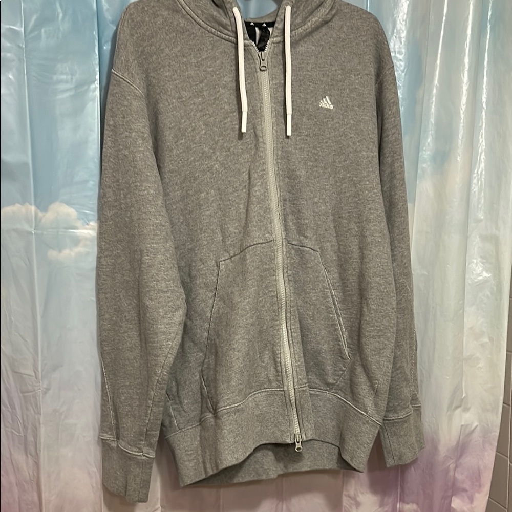 Adidas Men's Zip-Up Gray Sweater